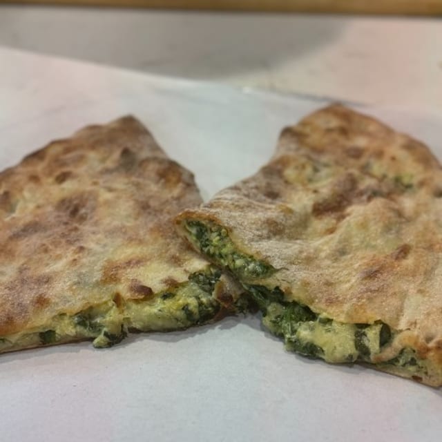 Spinach and Ricotta Calzone.