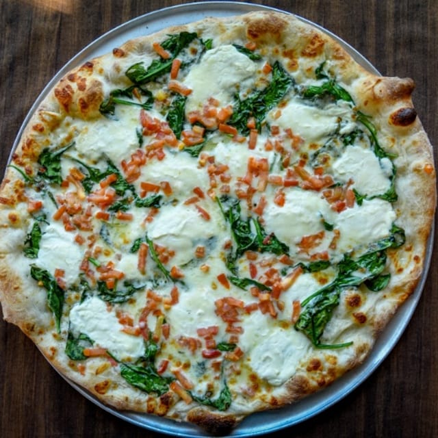 Spinach Ricotta Pizza.