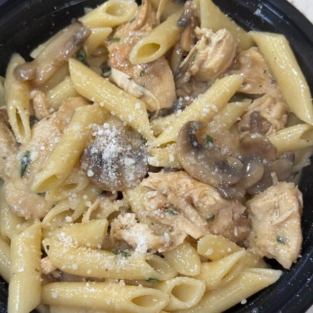 Ziti with Chicken Marsala.
