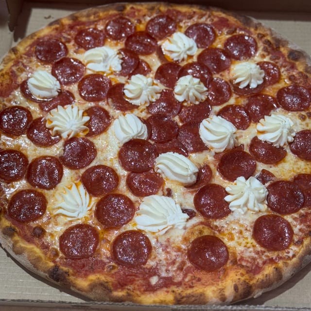Pepperoni Ricotta and Mikes Hot Honey.