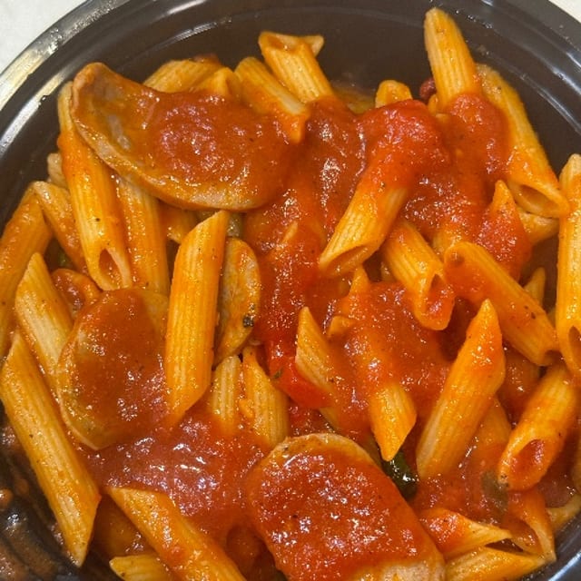 Ziti with Sausage and Roasted Peppers.