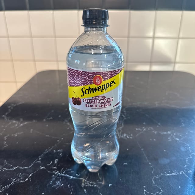 Selzer Water Black Cherry.
