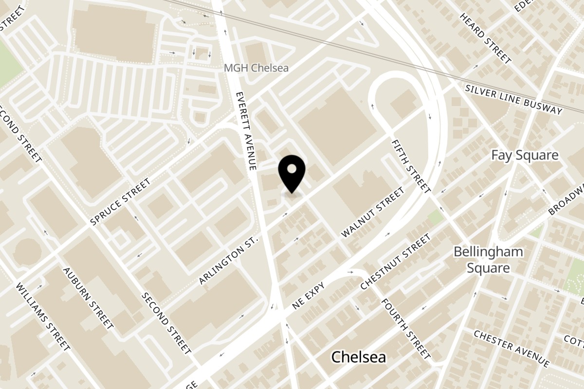 Map showing the location of Buccieri's Pizzeria on 106 4th St in Chelsea